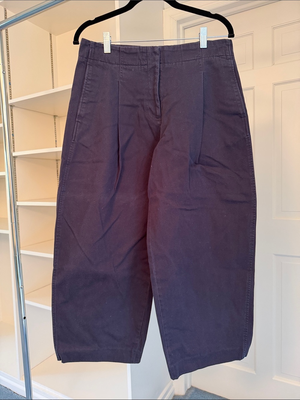COS Navy Wide-Leg Cotton Chinos